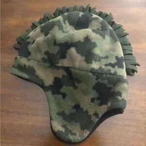 Target Green and Black Camouflage Kids winter fleece hat